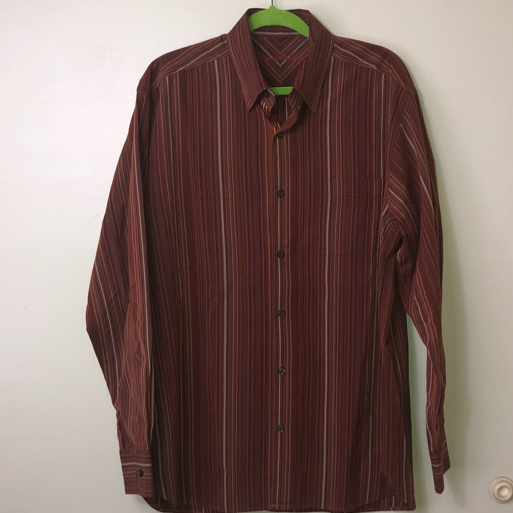 Tommy Bahama Long Sleeve Striped Button Down Large